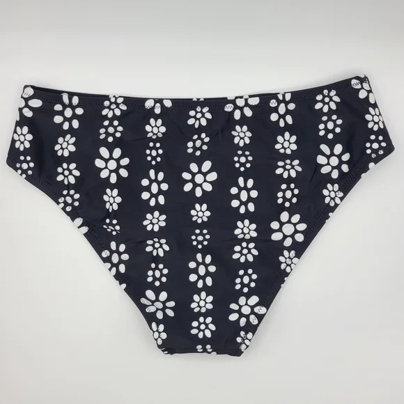 NWT Black and White Floral Print Strappy Midrise Cupshe Bikini - Picture 9 of 10